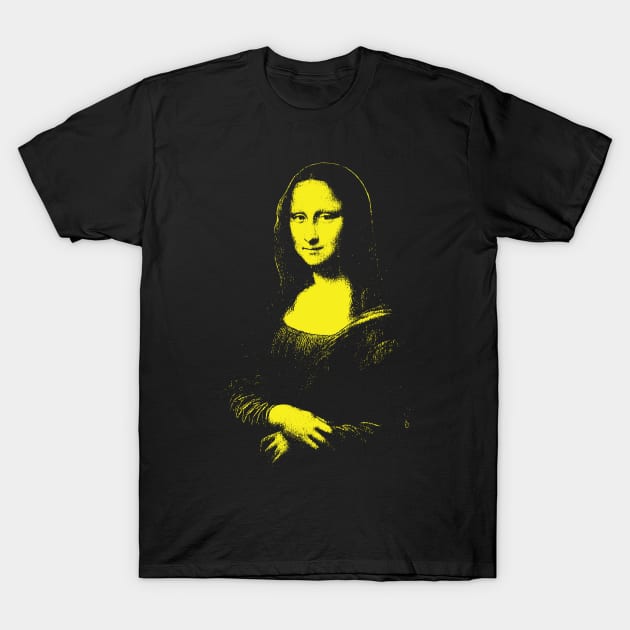 Bright Yellow Mono Color Mona Lisa T-Shirt by pelagio